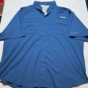 Columbia Performance Fishing Gear Men's Blue Shirt 2XL
